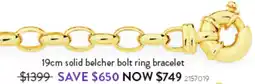Goldmark 19cm solid belcher bolt ring bracelet 2157019 offer