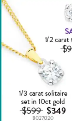 Goldmark 1/3 carat solitaire set in 10ct gold offer