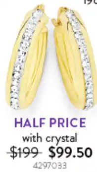 Goldmark 9CT GOLD ON SILVER earrings with crystal 4297033 offer