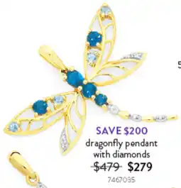 Goldmark dragonfly pendant with diamonds offer