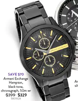 Goldmark Armani Exchange Banks, silver tone, chronograph, 50m wr offer