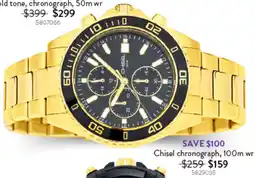 Goldmark Armani Exchange Banks, gold tone, chronograph, 50m wr offer