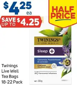 Foodland Twinings Live Well Tea Bags 18-22 Pack offer