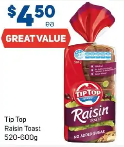 Foodland Tip Top Raisin Toast 520-600g offer