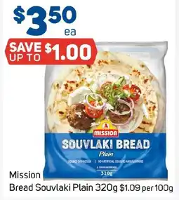 Foodland Mission Bread Souvlaki Plain 320g offer