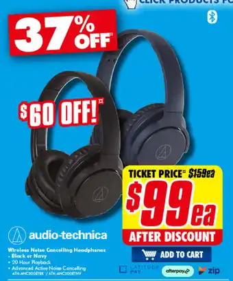 The Good Guys Audio-technica Wireless Noise Cancelling Headphones offer