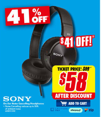 The Good Guys Sony On-Ear Noise Cancelling Headphones offer