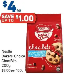 Foodland Nestle Bakers Choice choc bits 200g offer