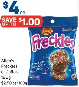 Foodland Allen's Freckles or Jaffas 160g offer