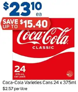 Foodland Coca-Cola Varieties Cans 24 x 375ml offer