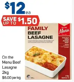 Foodland On the Menu Beef Lasagne 2kg offer