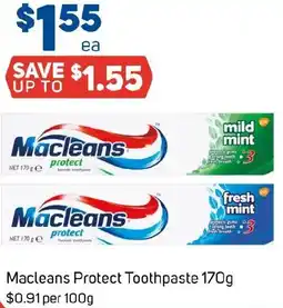 Foodland Macleans Protect Toothpaste 170g offer