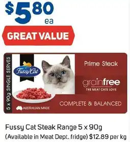 Foodland Fussy Cat Steak Range 5 x 90g offer