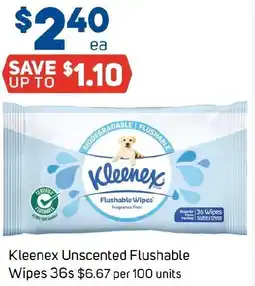 Foodland Kleenex Unscented Flushable Wipes 36s offer