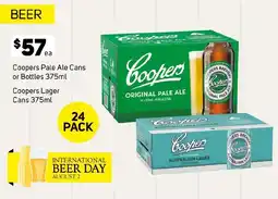 Foodland Coopers Pale Ale Cans or Bottles 375ml Coopers Lager Cans 375ml offer