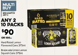 Foodland Hard Rated Lemon Flavoured Cans 375ml Brookvale Union Lemon Squash Cans 375ml offer