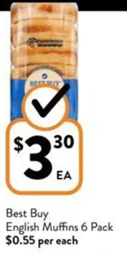 Foodworks Best Buy English Muffins 6 Pack offer