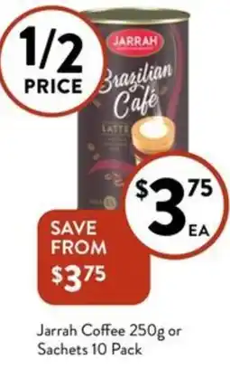 Foodworks Jarrah Coffee 250g or Sachets 10 Pack offer
