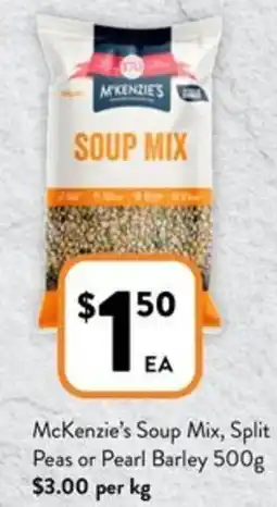 McKenzie's Soup Mix, Split Peas or Pearl Barley 500g
