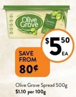 Foodworks Olive Grove Spread 500g offer