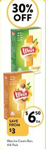 Weis Ice Cream Bars 4/6 Pack