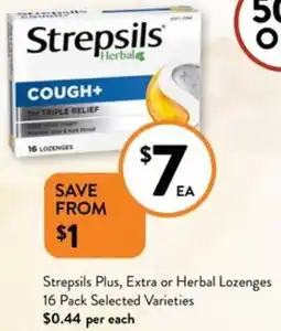 Foodworks Strepsils Plus, Extra or Herbal Lozenges 16 Pack Selected Varieties offer