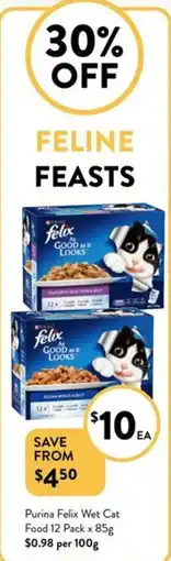Foodworks Purina Felix Wet Cat Food 12 Pack x 85g offer