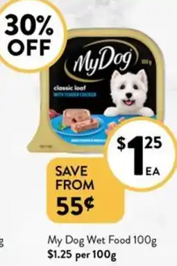 Foodworks My Dog Wet Food 100g offer