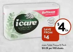 Foodworks icare Toilet Tissue 8 Pack offer