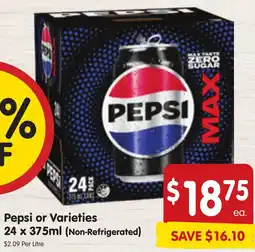Spar Pepsi or Varieties 24 x 375ml offer
