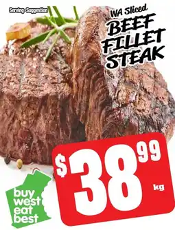 Farmer Jack's WA Sliced BEEF FILLET STEAK offer