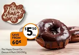 Foodworks The Happy Donut Co. Donuts 4 Pack 230/290g offer