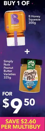 Ritchies B Honey Squeeze 300g Simply Nuts Peanut Butter Varieties 325g offer
