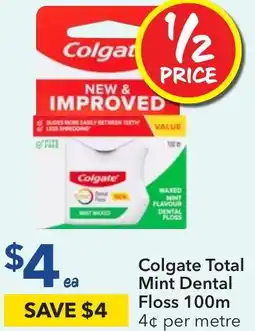 Ritchies Colgate Total Mint Dental Floss 100m offer