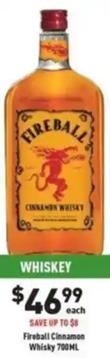Liquor Legends Fireball Cinnamon Whisky 700ML offer
