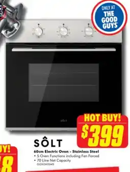 The Good Guys SÕLT 60cm Electric Oven - Stainless Steel offer