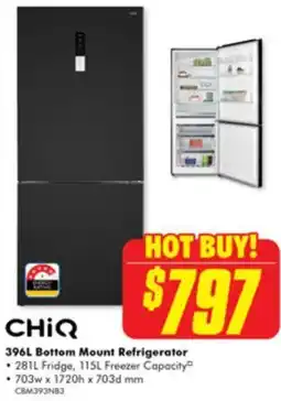 The Good Guys CHIQ 396L Bottom Mount Refrigerator offer
