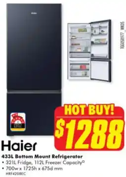 The Good Guys Haier 433L Bottom Mount Refrigerator offer