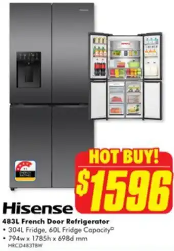The Good Guys Hisense 483L French Door Refrigerator offer