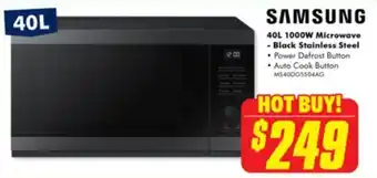 The Good Guys SAMSUNG 40L 1000W Microwave - Black Stainless Steel offer