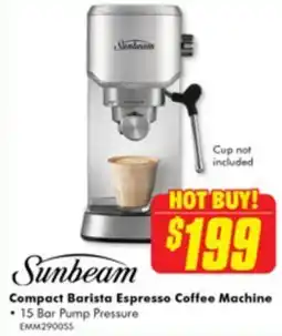 The Good Guys Sunbeam Compact Barista Espresso Coffee Machine offer