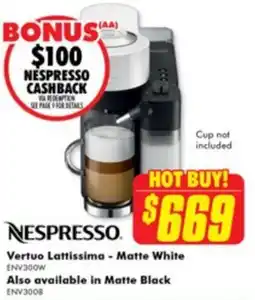 The Good Guys NESPRESSO Vertuo Lattissima - Matte White Also available in Matte Black offer