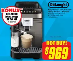 The Good Guys DeLonghi Magnifica Eve Fully Automatic Coffee Machine - Titanium offer