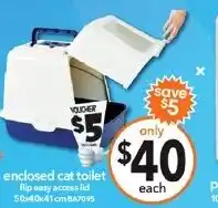 Cheap as Chips enclosed cat toilet offer