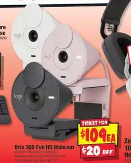 JB Hi-Fi Brio 300 Full HD Webcam 621878/960-001437 BRI0300 offer