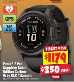 JB Hi-Fi Fenix® 7 Pro Sapphire Solar Edition Carbon Grey DLC Titanium offer