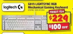 JB Hi-Fi G815 LIGHTSYNC RGB logitech Mechanical Gaming Keyboard offer