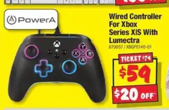 JB Hi-Fi Wired Controller For Xbox Series XIS With Lumectra offer