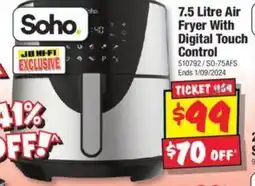 JB Hi-Fi 7.5 Litre Air Fryer With Digital Touch Control offer