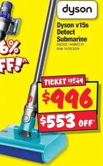 JB Hi-Fi Dyson v15s Detect Submarine offer